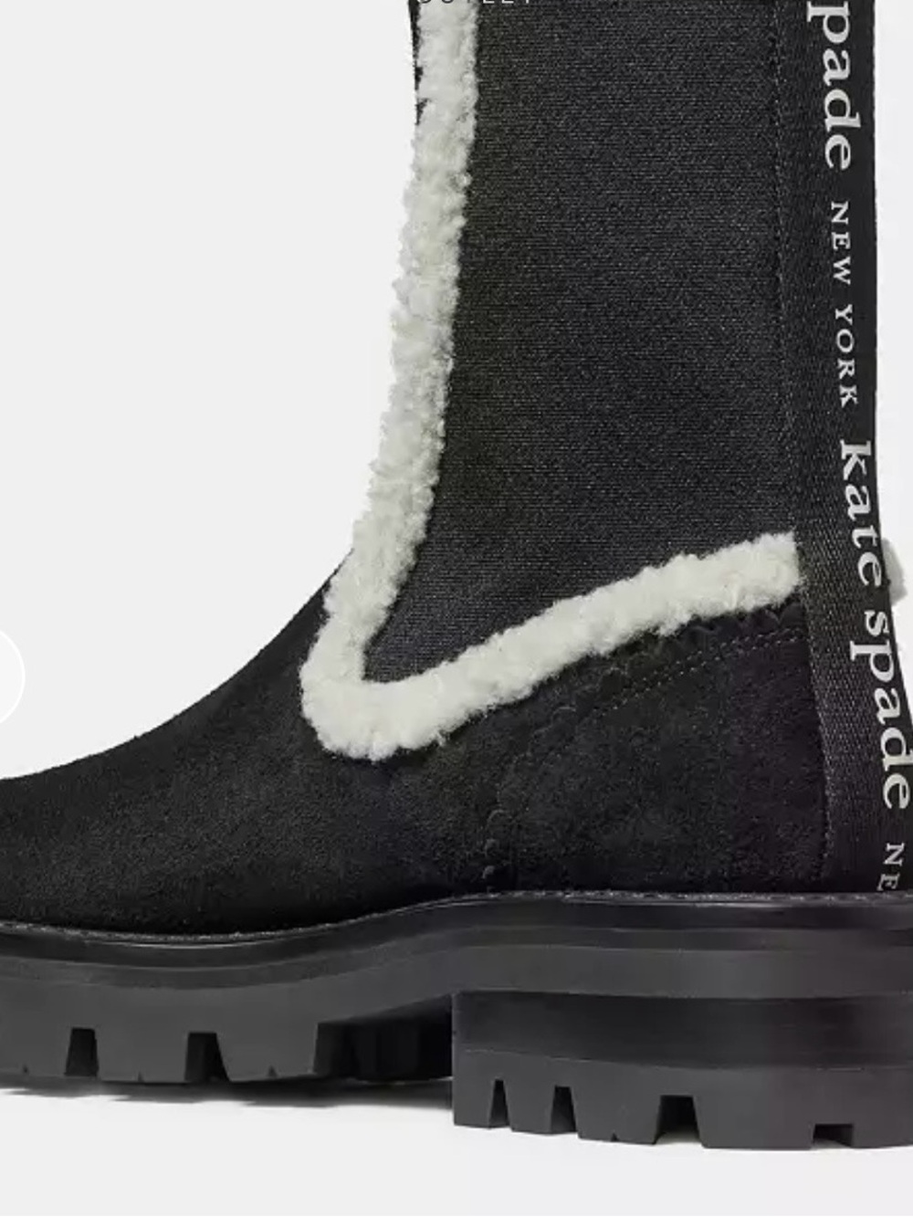Kate Spade Suede Boot with Cream Shearling Trim NIB size 9 - Picture 4 of 6